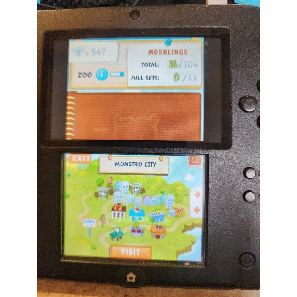 Nintendo 2DS Black/Blue Console Bundle W/ Case Charger & (5) Games *Tested